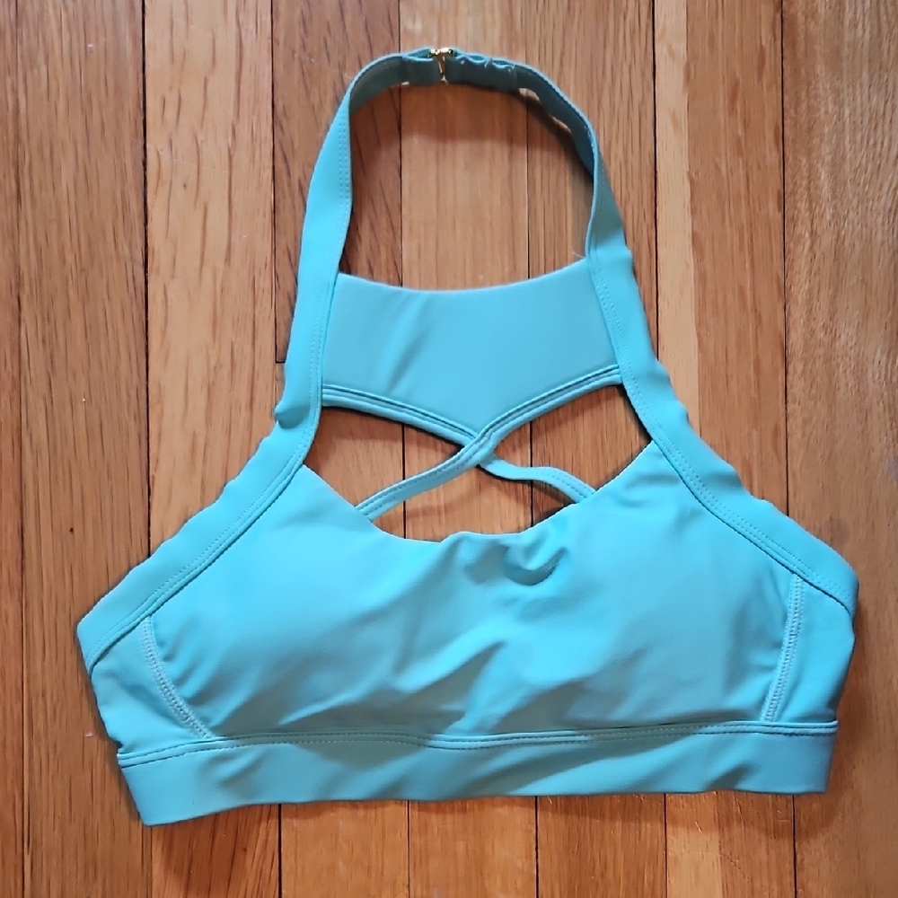 Women's Halter Sports Bra - Aqua